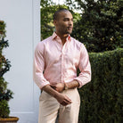The Orange Hutchins Herringbone Custom Shirt Custom Dress Shirt- Ledbury