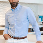 The Light Blue Mayfield Oxford Custom Shirt Custom Dress Shirt- Ledbury