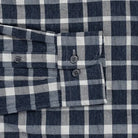 The Navy Allen Cotton Linen Custom Shirt Custom Casual Shirt- Ledbury