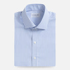 Blue striped non-iron custom dress shirt - Ledbury Wheeler collection