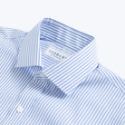 Blue and white striped dress shirt collar detail - classic pattern