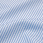 Blue vertical stripe fabric close-up - perennial dress shirt pattern