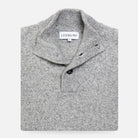 Smoke Heather Brewer Mock Neck Sweater laid flat