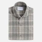 Light Grey Callisto Plaid custom shirt in brushed cotton flannel - front view