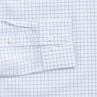 Blue Cliffe windowpane dress shirt cuff and sleeve detail