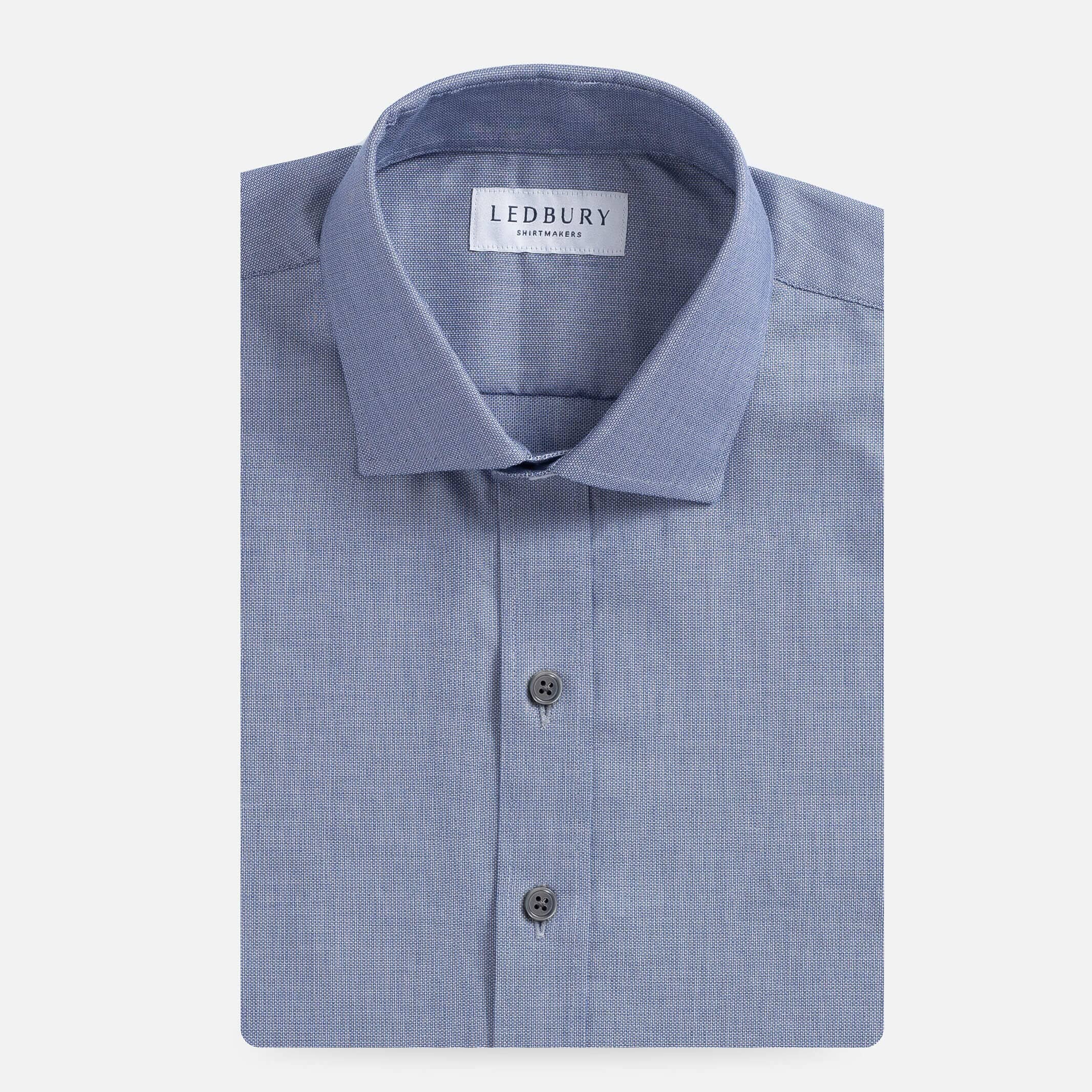 The Deep Blue Linden Dobby Dress Shirt Dress Shirt- Ledbury