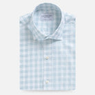Green Ellis plaid dress shirt front view - basket weave custom shirt