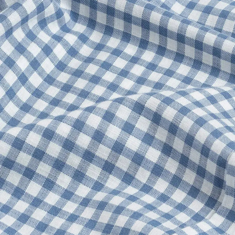 The Light Blue Farwell Gingham Custom Shirt Custom Casual Shirt- Ledbury