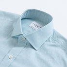 Collar detail green chambray dress shirt - Ledbury Hucks custom collar