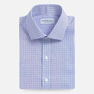 Purple multi-toned check custom dress shirt - Ledbury Hughes