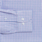 Purple Hughes check dress shirt cuff and sleeve detail