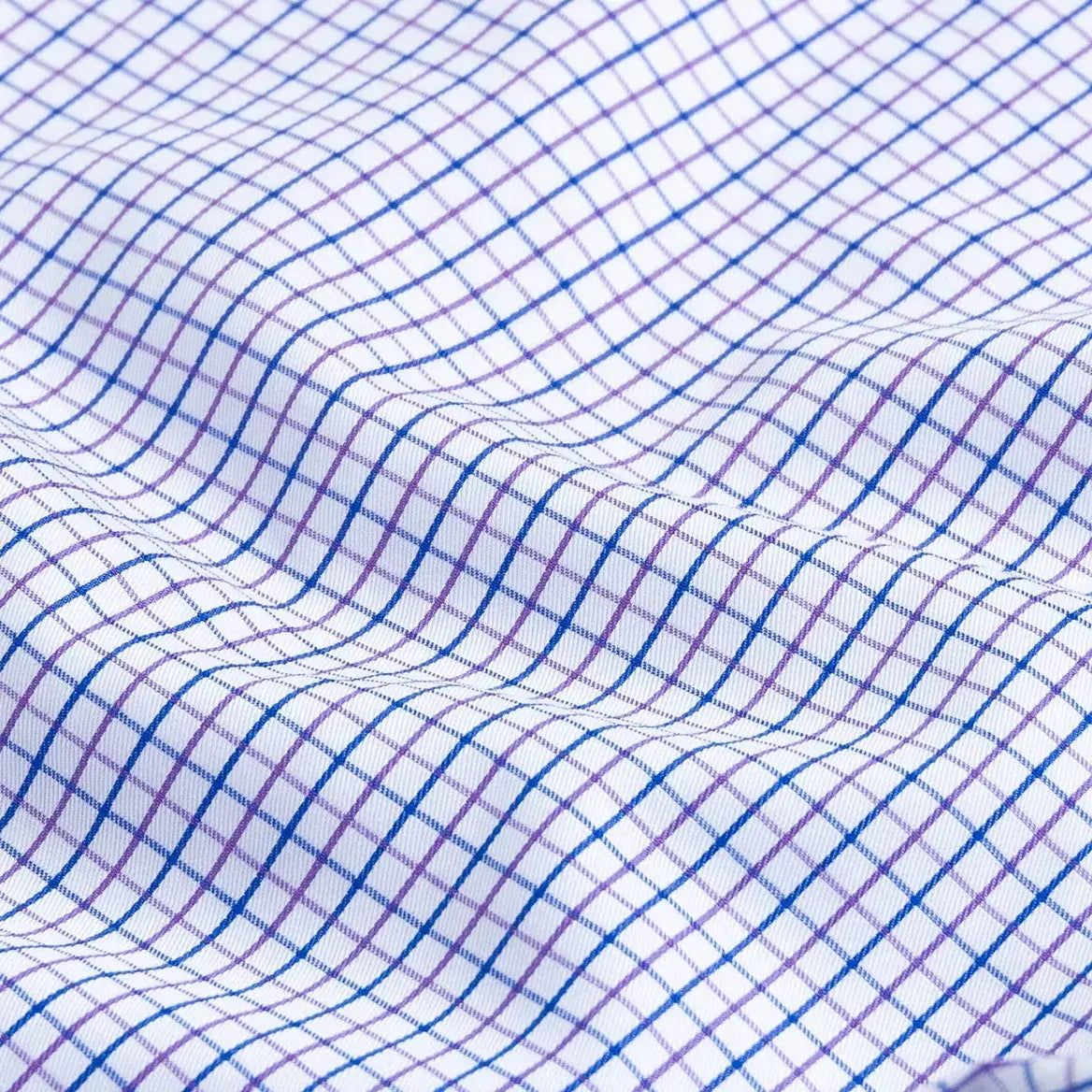 Purple multi-toned check dress shirt fit and drape