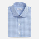 Blue multi-toned check custom dress shirt - Ledbury Hughes