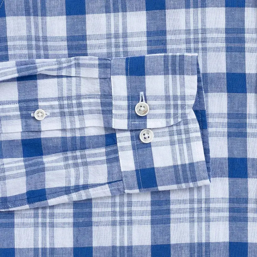 Double button barrel cuff detail - Ledbury Joyner cotton linen shirt sleeve