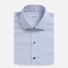 Light grey gingham dress shirt flat lay - Kent micro-twill custom fit