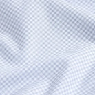 Kent micro-twill fabric close-up - light grey gingham check texture