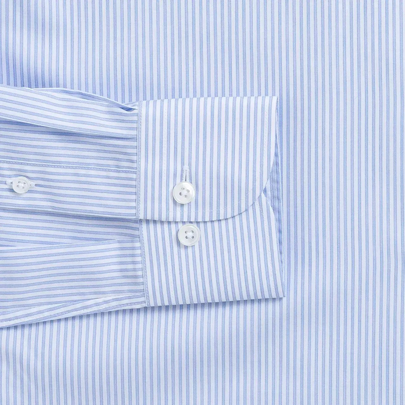 Stripe pattern shirt sleeve and cuff - blue Kent micro-twill