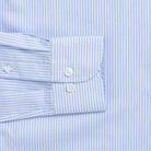 Stripe pattern shirt sleeve and cuff - blue Kent micro-twill
