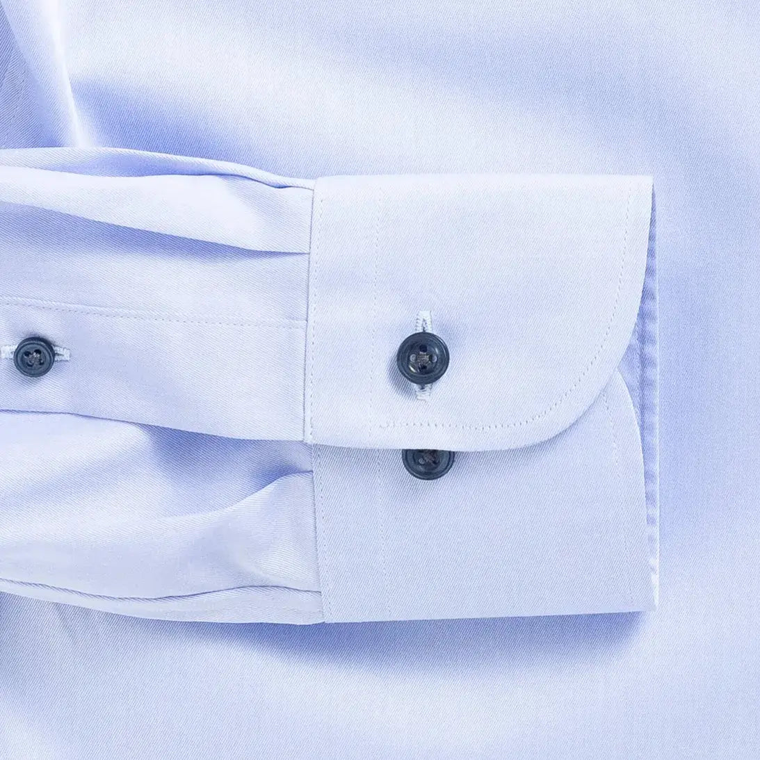 Blue shirt sleeve with navy button cuff - lightweight fine twill detail