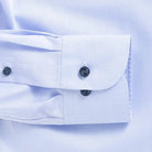 Blue shirt sleeve with navy button cuff - lightweight fine twill detail