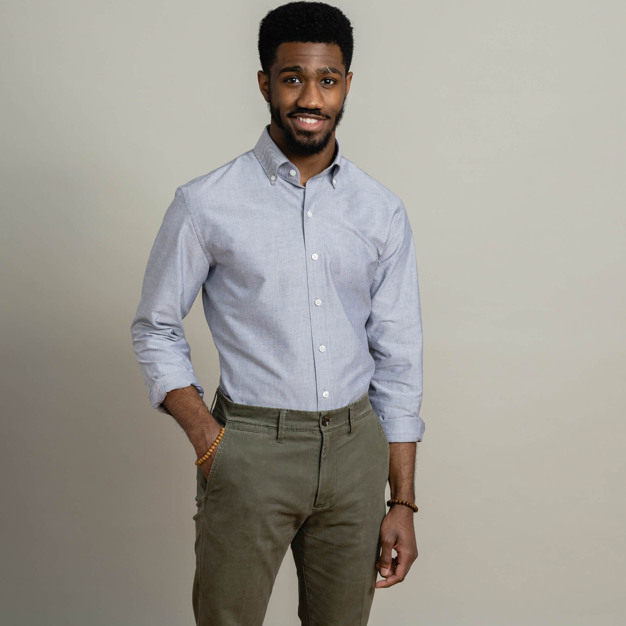 The Grey Mayfield Oxford Custom Shirt Custom Dress Shirt- Ledbury
