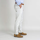Natural stone chinos detail view - Richmond modern fit cotton