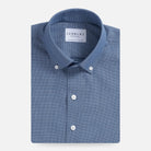 The Navy Evans Wrinkle Resistant Oxford Custom Shirt Custom Dress Shirt- Ledbury