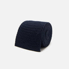 The Navy Harlow Knit Tie Tie- Ledbury