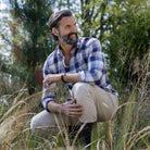 The Cadet Blue Okemo Plaid Linen Custom Shirt Custom Casual Shirt- Ledbury