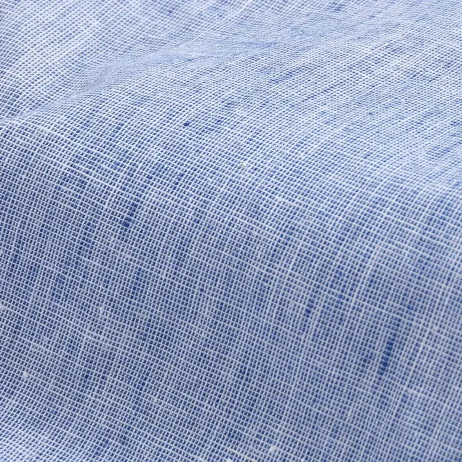 The Blue Short Sleeve Barretto Cotton Linen Custom Shirt Custom Short Sleeve Shirt- Ledbury