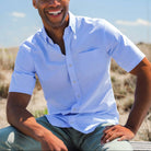 The Light Blue Short Sleeve Mayfield Oxford Custom Shirt Custom Short Sleeve Shirt- Ledbury