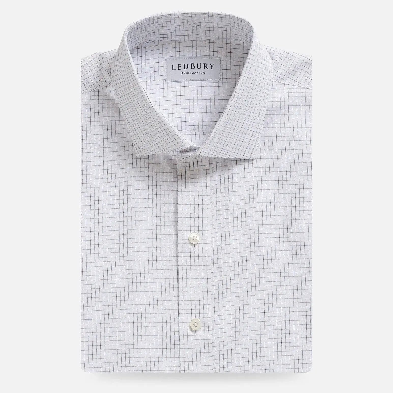 Brick red check custom dress shirt with herringbone weave - Ledbury Singer