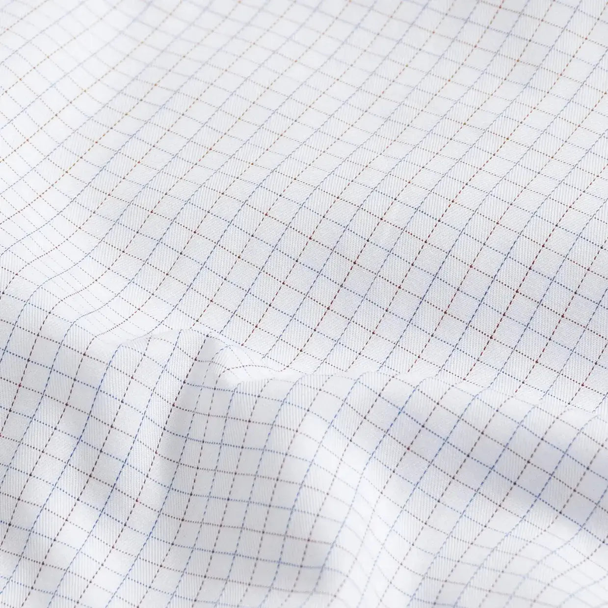 Brick red tonal check dress shirt fabric detail