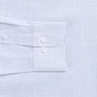Custom dress shirt cuff and sleeve detail - navy check
