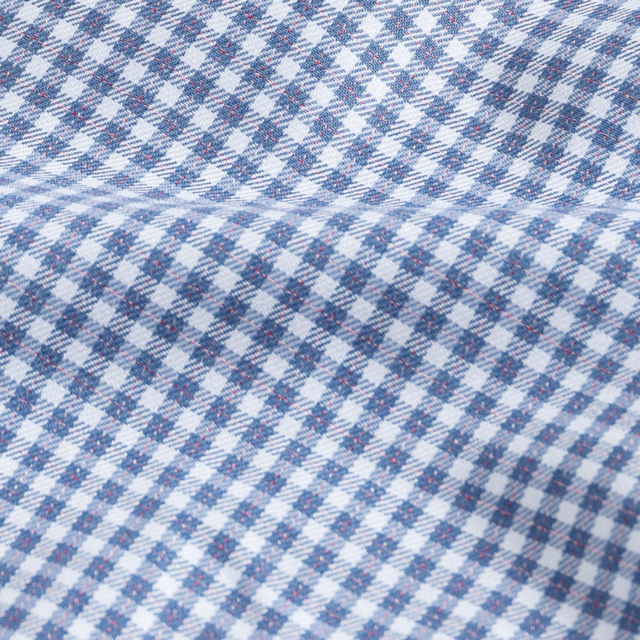 The Smoky Blue Touraine Check Custom Shirt Custom Dress Shirt- Ledbury