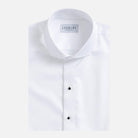 White tuxedo shirt with removable band - non-iron formal dress shirt