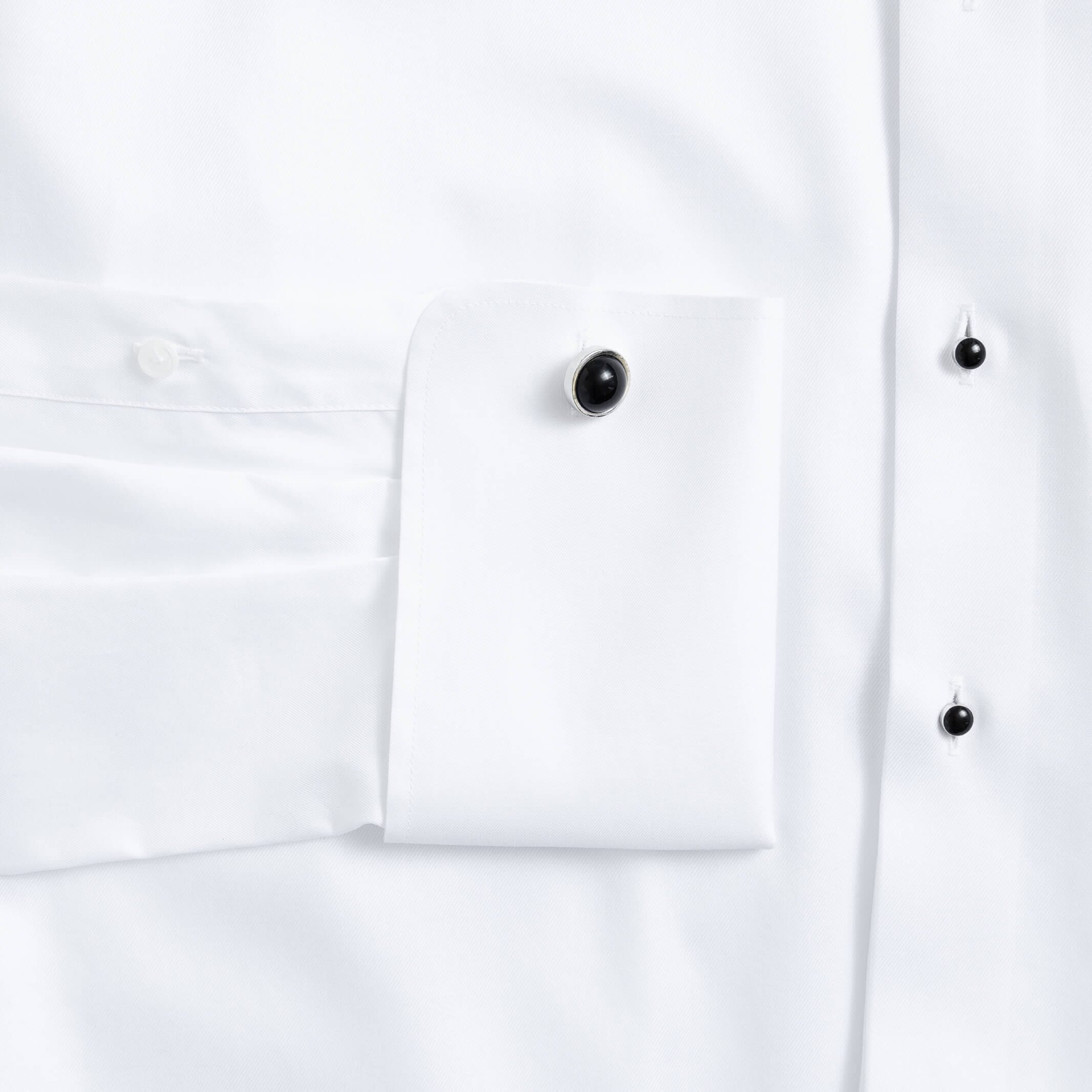 White tuxedo shirt sleeve and French cuff - non-iron formal dress shirt