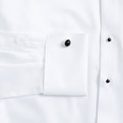 White tuxedo shirt sleeve and French cuff - non-iron formal dress shirt