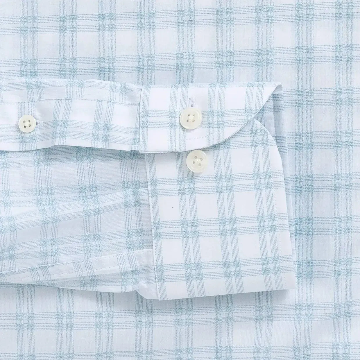 Green Ellis plaid shirt sleeve and cuff detail - double button barrel cuff