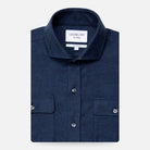 The Dark Blue Heather Heyming Flannel Custom Shirt Custom Casual Shirt- Ledbury