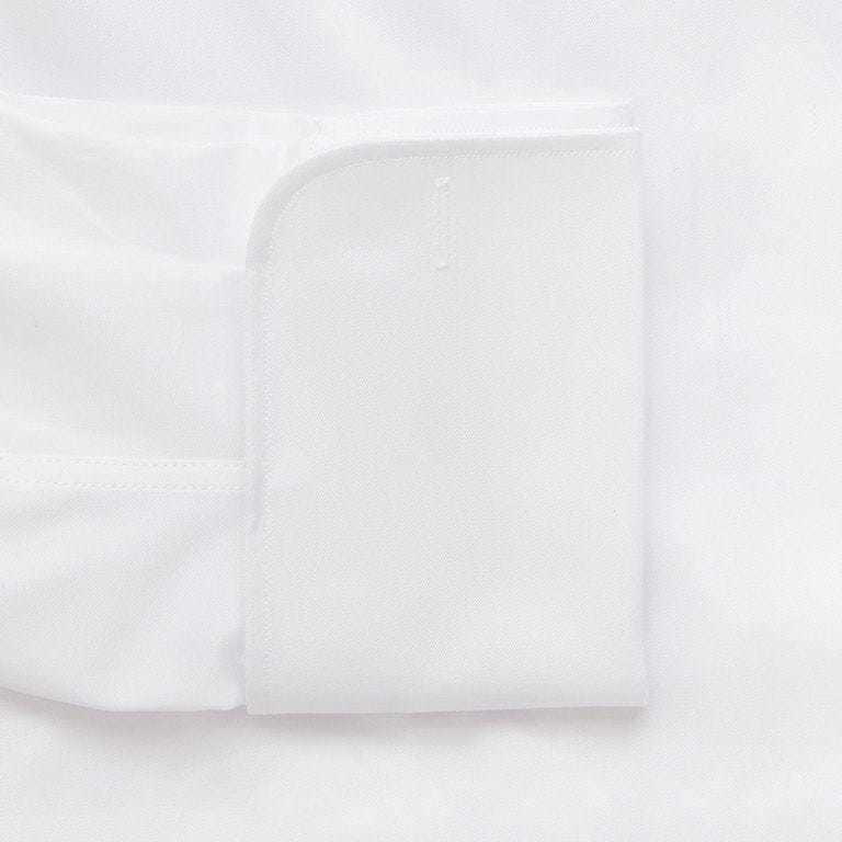 The White Fine Twill French Cuff Dress Shirt Dress Shirt- Ledbury