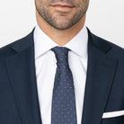White King Fine Twill custom dress shirt on model - classic white fine twill shirting