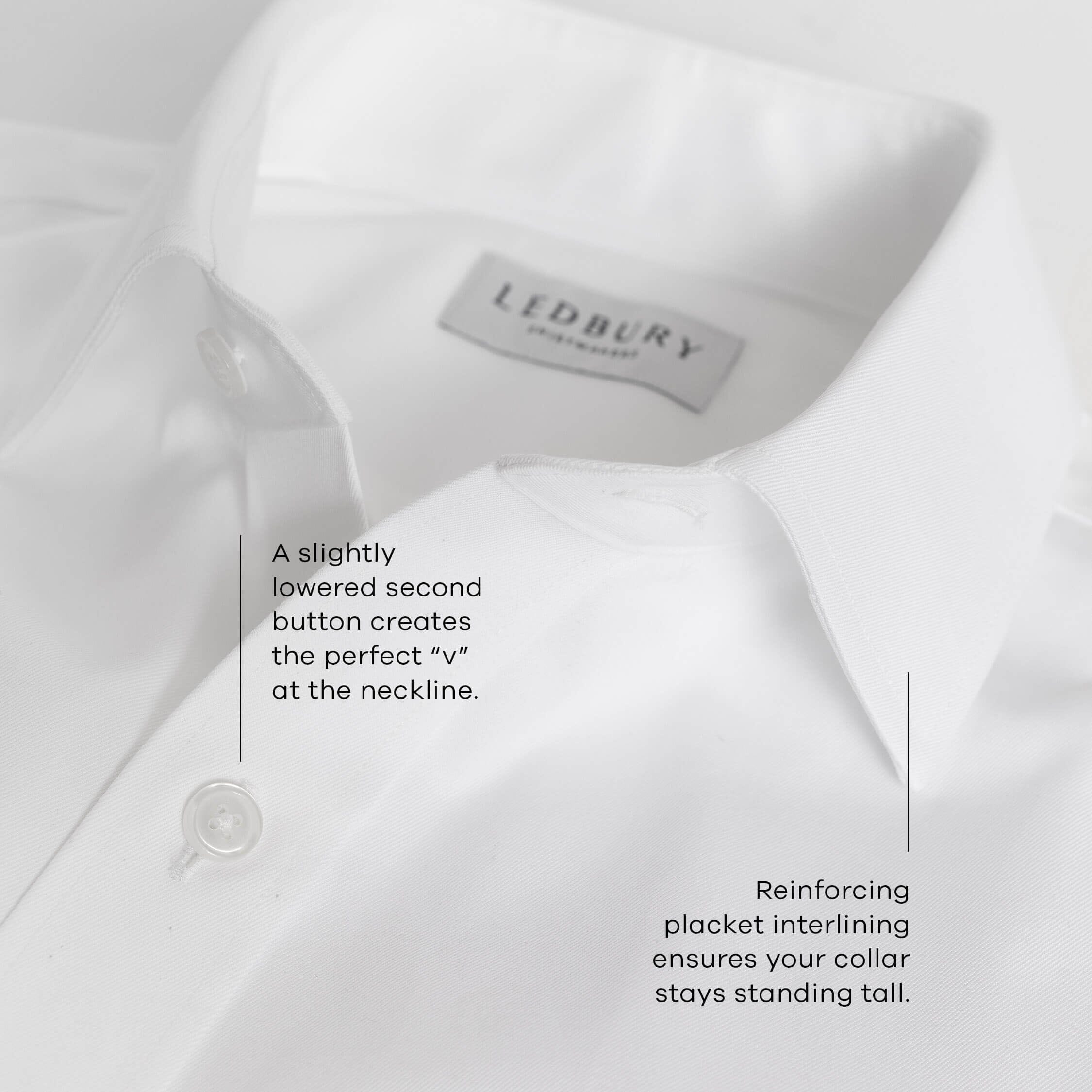 Dress shirt collar construction guide - Ledbury reinforced collar design details