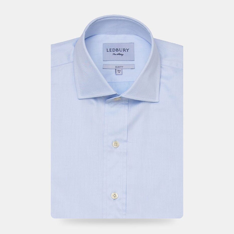 The Blue Fine Twill Spread Dress Shirt Dress Shirt- Ledbury