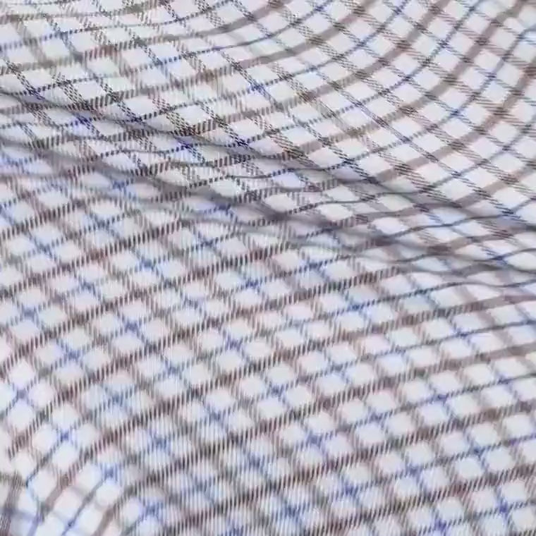 The Brown Journey Flex Performance Grid Check Custom Shirt Custom Dress Shirt- Ledbury