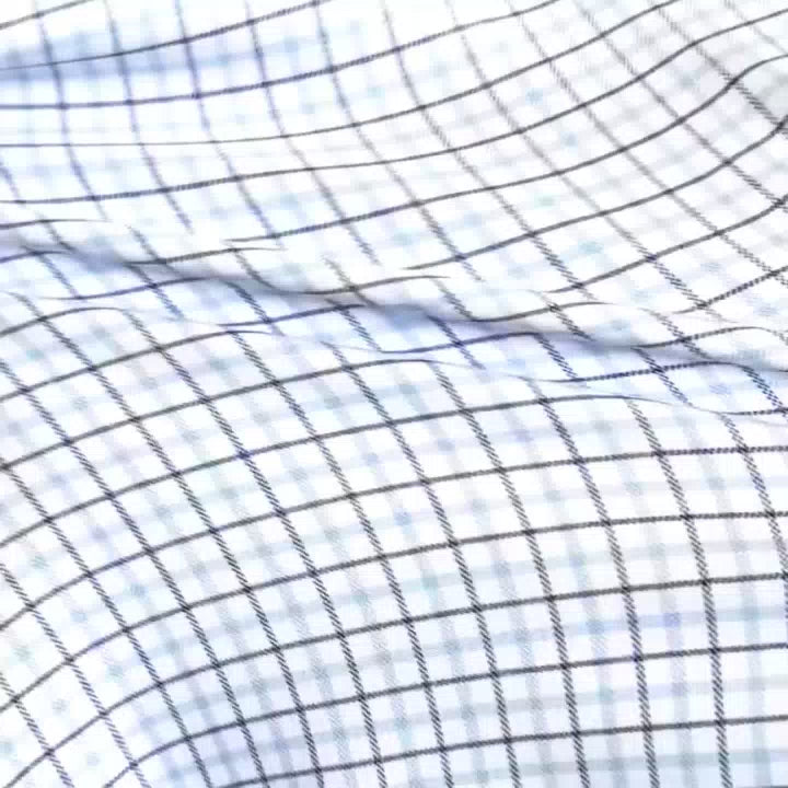The Light Blue Journey Flex Performance Grid Check Custom Shirt Custom Dress Shirt- Ledbury