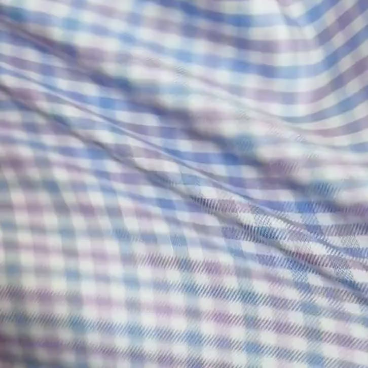 The Lavender Journey Flex Performance Tattersall Custom Shirt Custom Dress Shirt- Ledbury