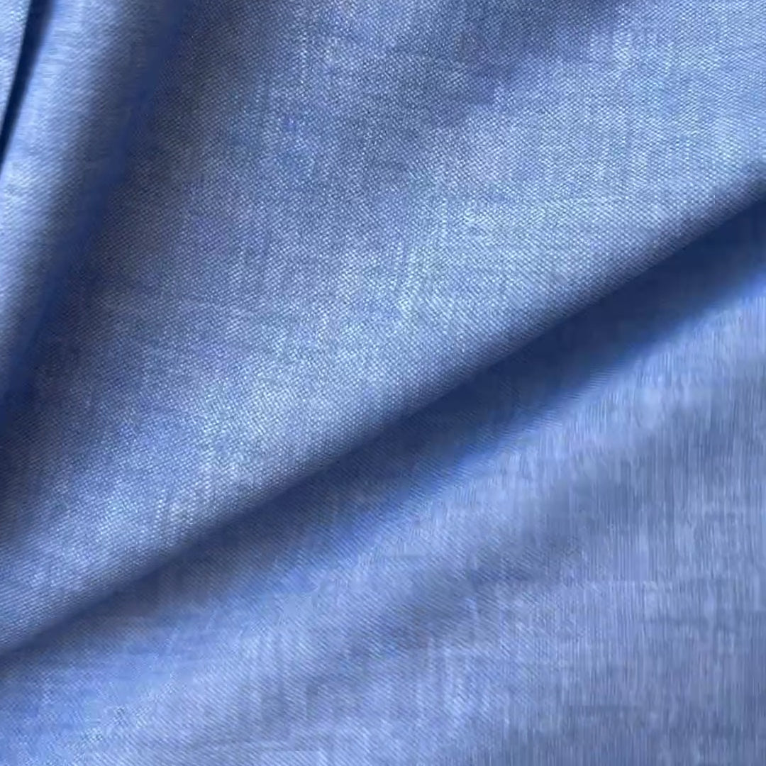 The Sky Blue Patton Chambray Print Knit Custom Shirt Custom Casual Shirt- Ledbury