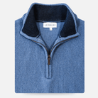 The Slate Blue Ashton Quarter-Zip Sweater Sweater- Ledbury