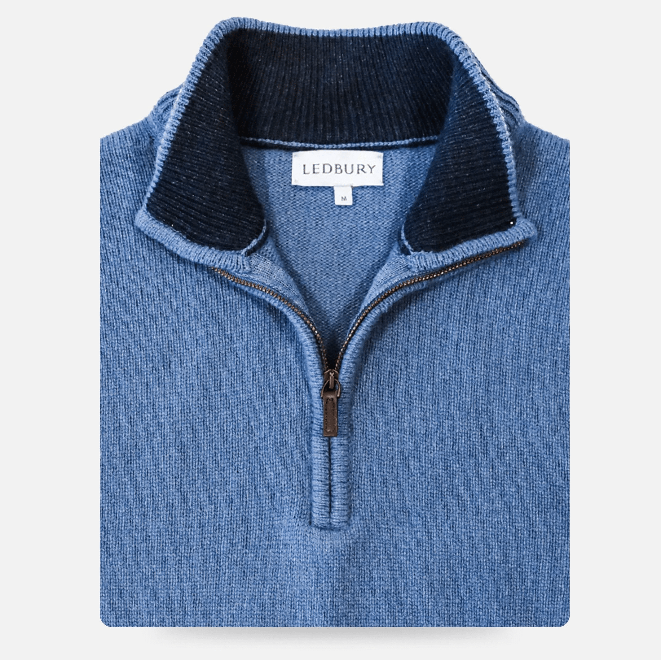 The Slate Blue Ashton Quarter-Zip Sweater Sweater- Ledbury